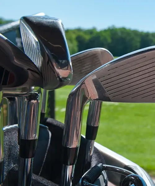 golf clubs closeup